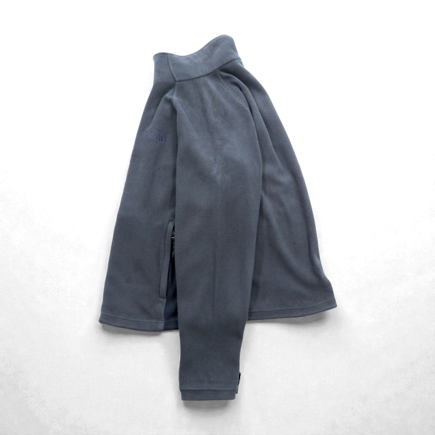 THE NORTH FACE スタンドカラー フルジップ フリースジャケット M ドローコード グレー