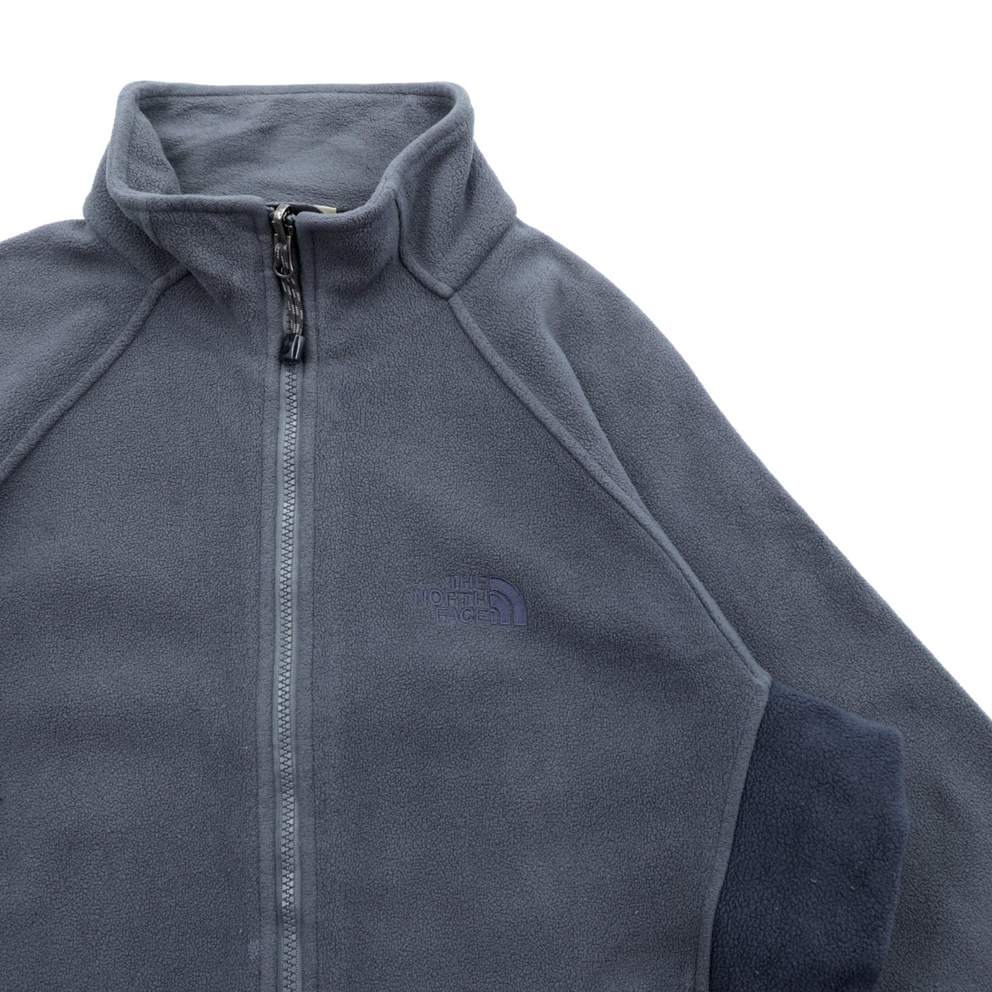 THE NORTH FACE スタンドカラー フルジップ フリースジャケット M ドローコード グレー