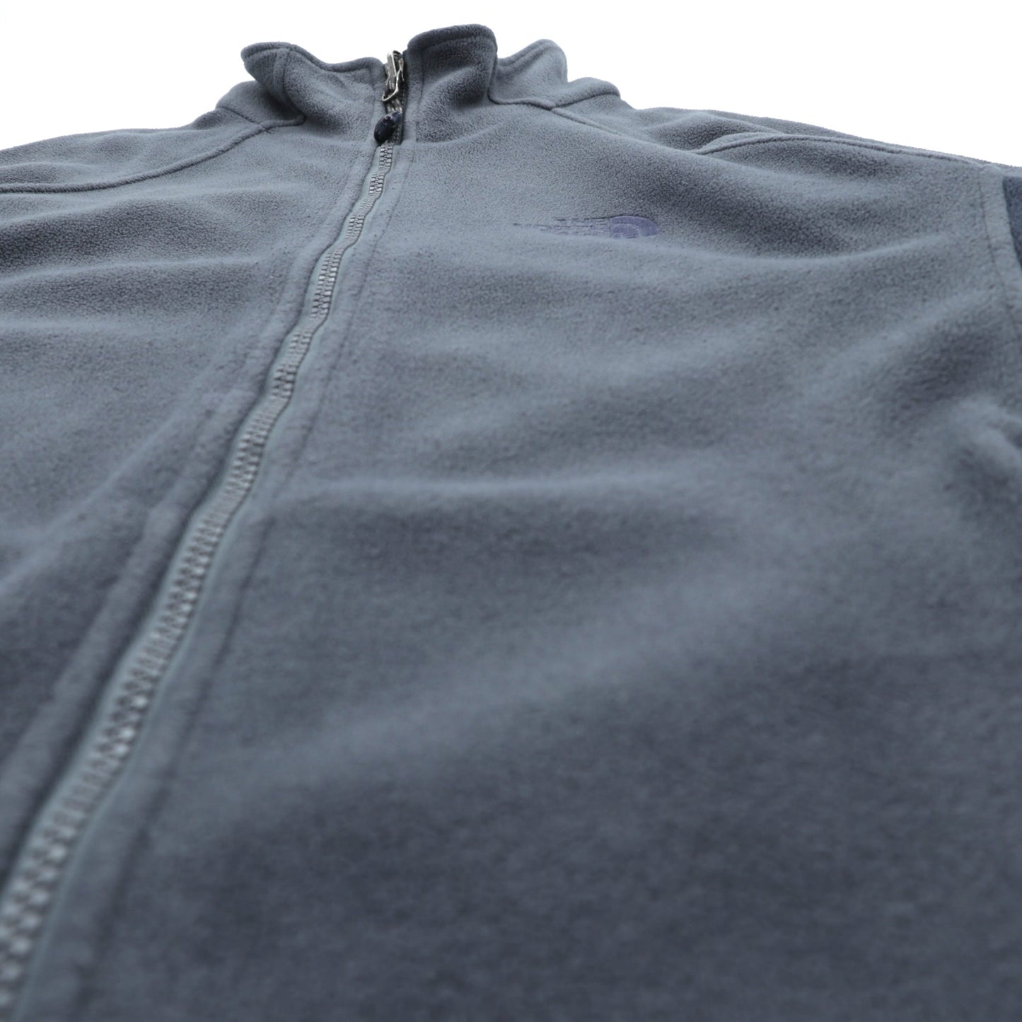 THE NORTH FACE スタンドカラー フルジップ フリースジャケット M ドローコード グレー