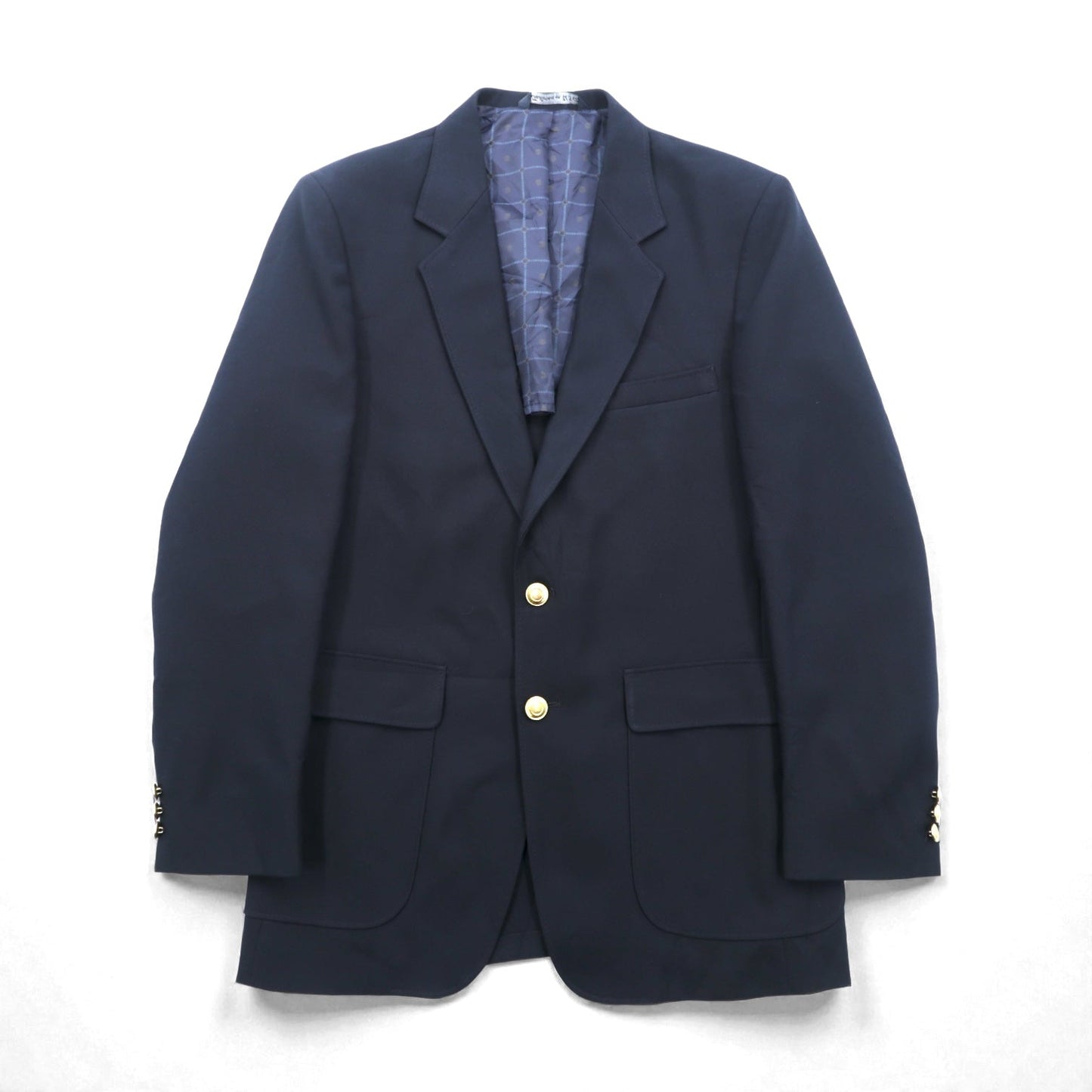 Sears 70年代 USA製 2B テーラードジャケット ブレザー M ネイビー 金ボタン 紺ブレ PERMA-PREST CLASSIC COLLECTION