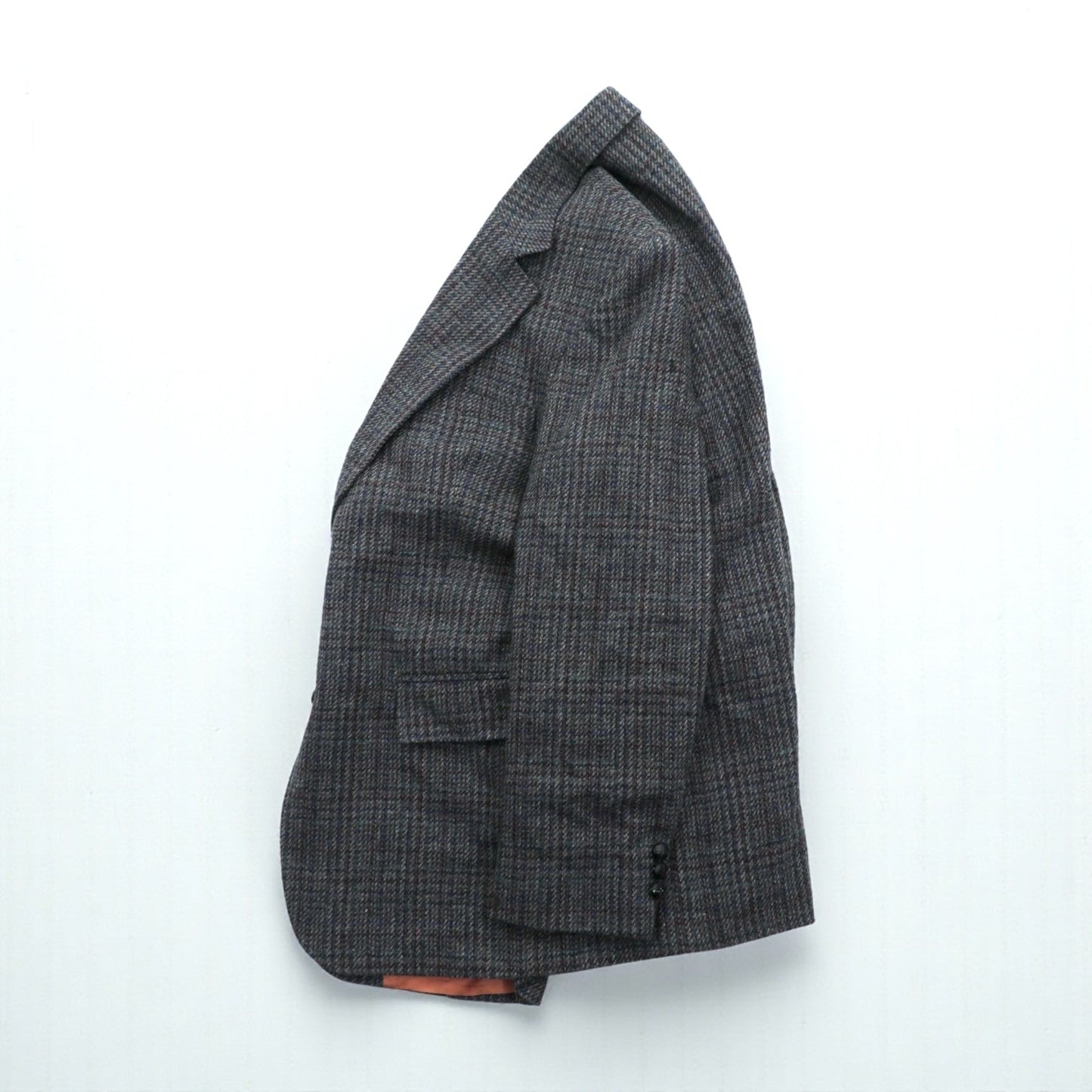 AUSTIN MANOR 80年代 USA製 ヴィンテージ ツイード 2B テーラードジャケット ブレザー L ウール グレンチェック くるみボタン