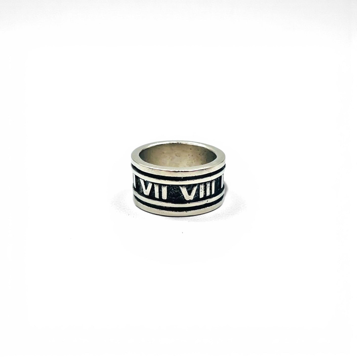 Vintage Silver Ring ローマ数字 リング 指輪 19号 シルバー SILVER 925 ワイド ゴシック