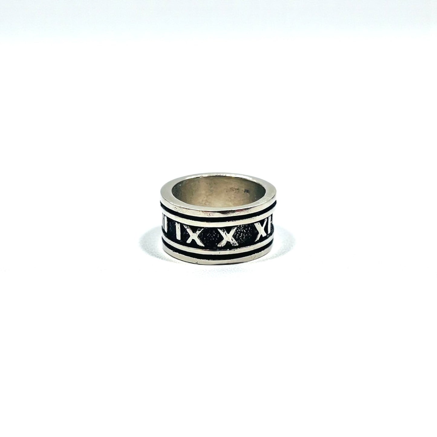 Vintage Silver Ring ローマ数字 リング 指輪 19号 シルバー SILVER 925 ワイド ゴシック