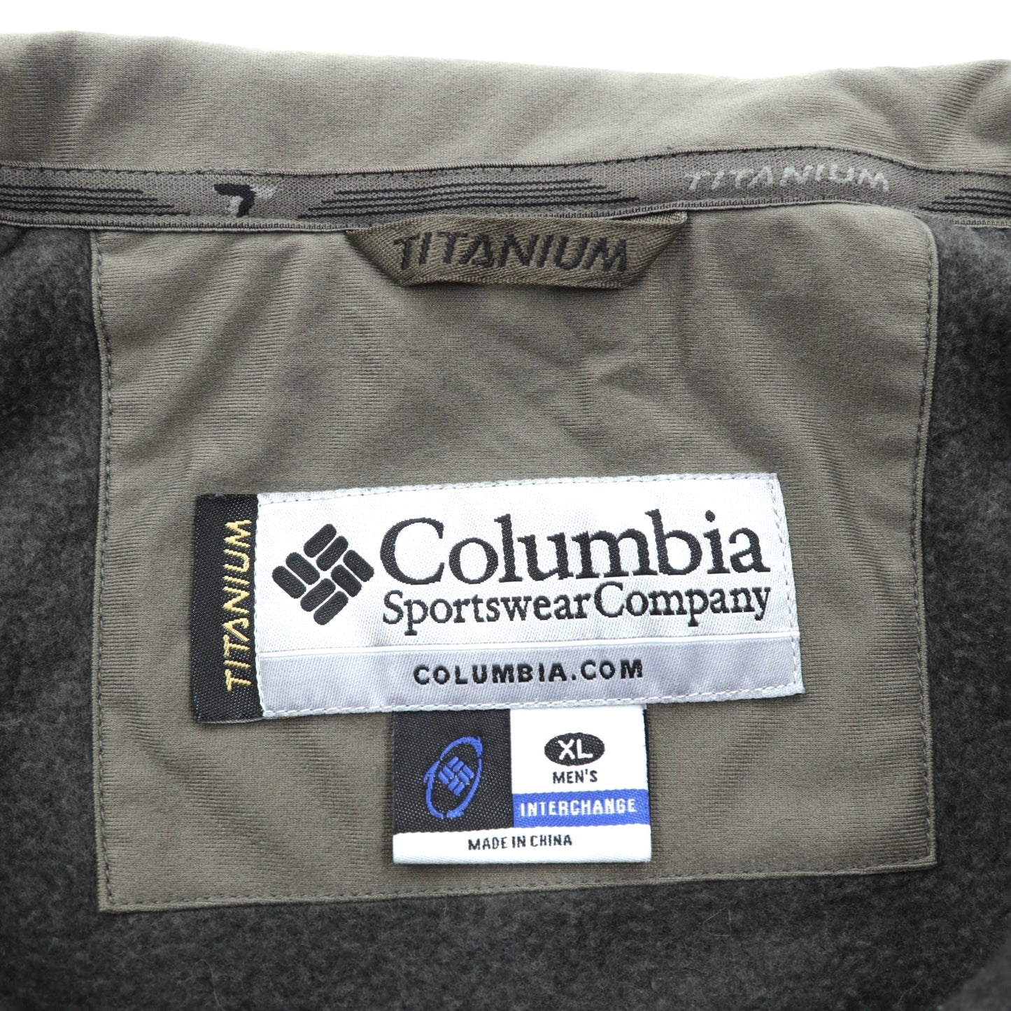 Columbia タイタニウム TITANIUM フリースジャケット XL カーキ ドローコード SM6507 INTERCHANGE
