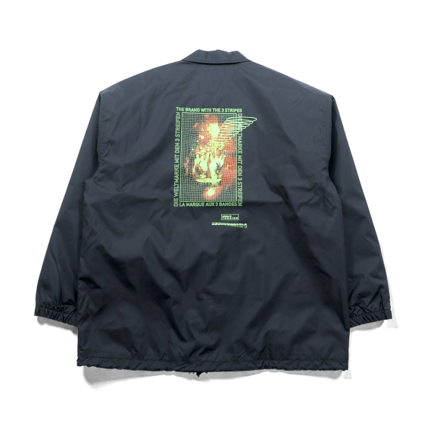 adidas originals コーチジャケット XL ブラック ドローコード ナイロン Torison CoachナイロンジャケットJacket Retro GD6012