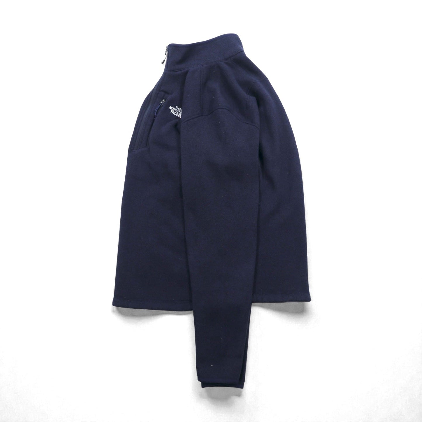 THE NORTH FACE ハーフジップ フリースジャケット M ネイビー スタンドカラー 胸ポケット A7TM 海外規格
