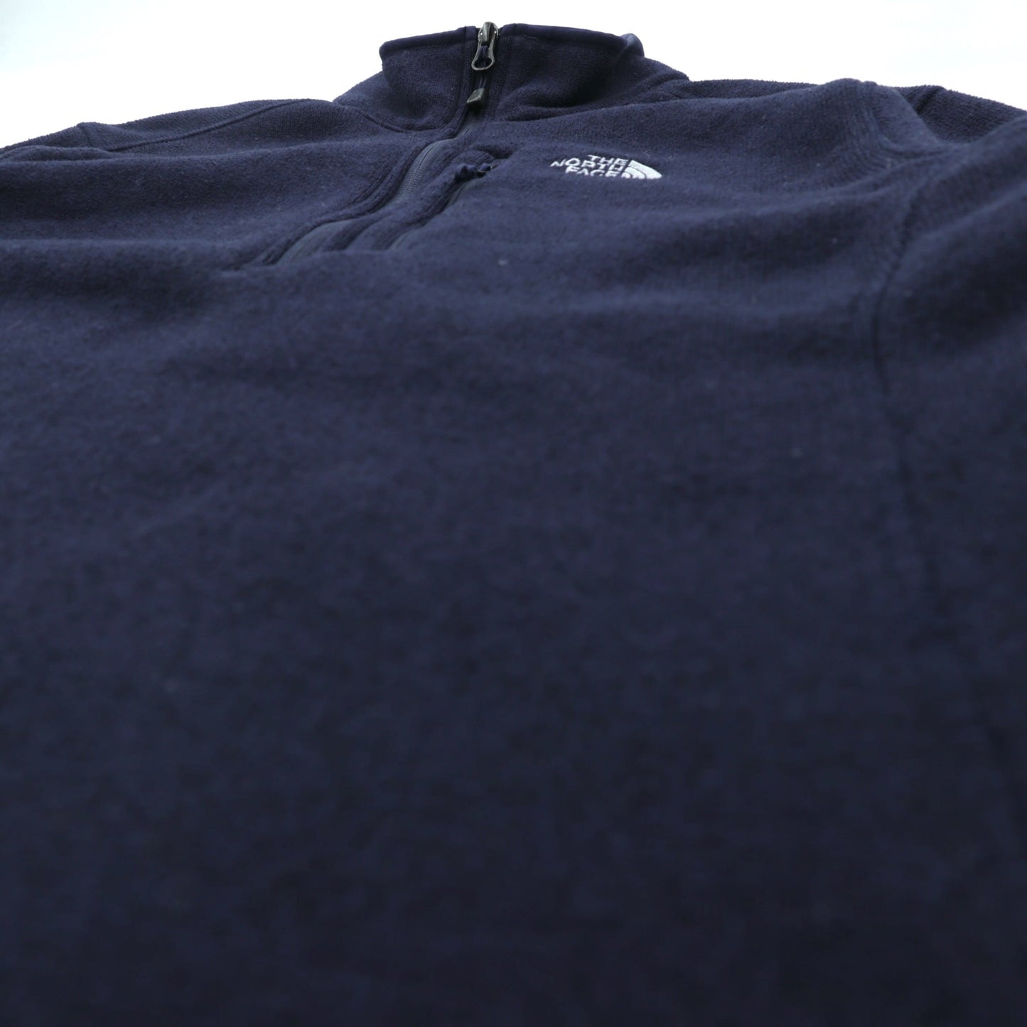THE NORTH FACE ハーフジップ フリースジャケット M ネイビー スタンドカラー 胸ポケット A7TM 海外規格