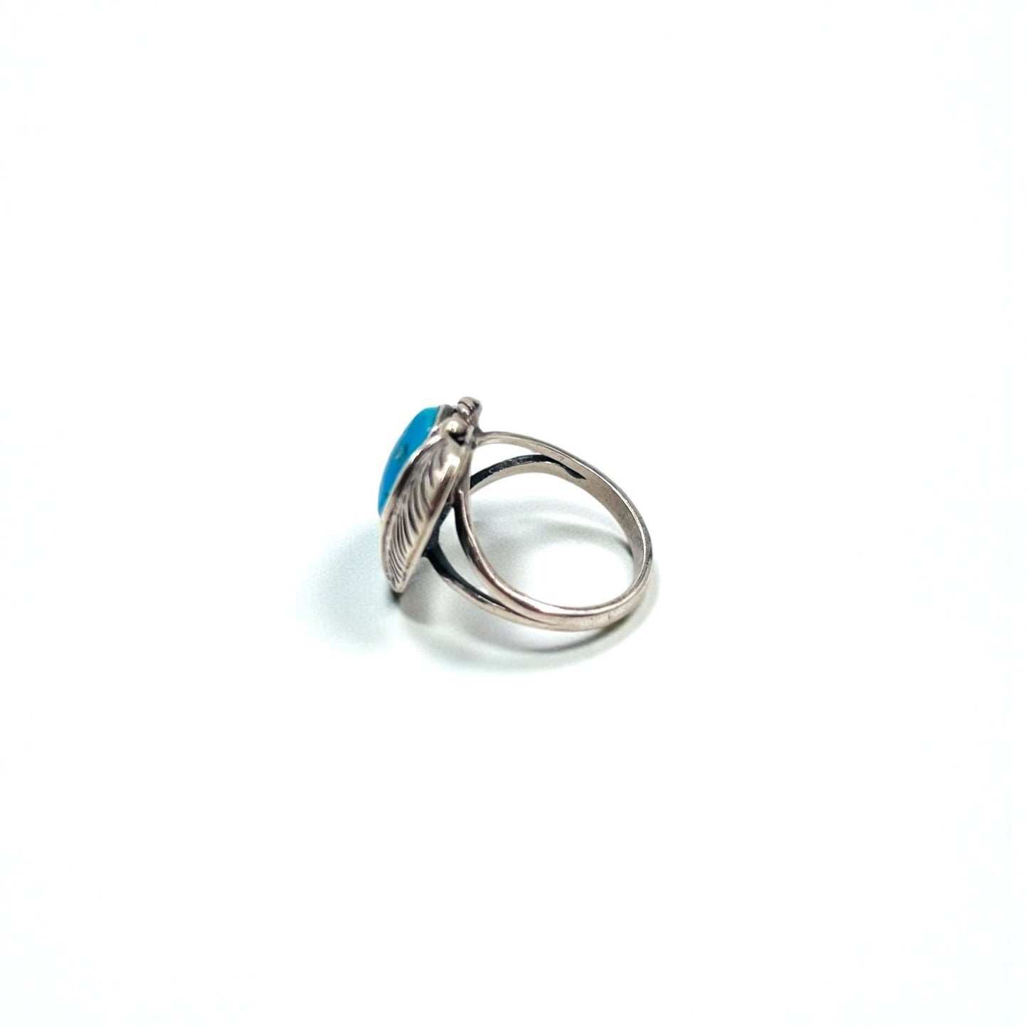 Vintage Indian Jewelry Sterling Silver Ring ターコイズ フェザー リング 指輪 10号 シルバー STERLING 刻印 インディアンジュエリー