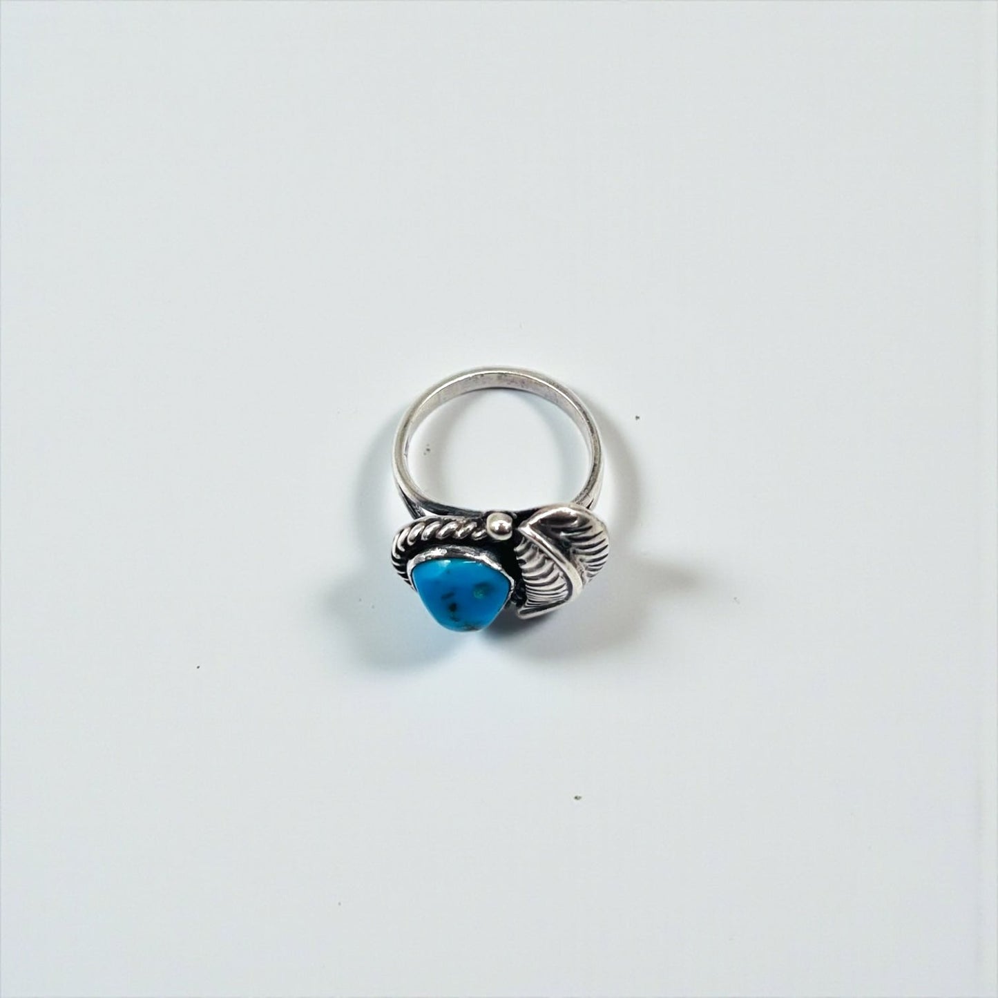 Vintage Indian Jewelry Sterling Silver Ring ターコイズ フェザー リング 指輪 10号 シルバー STERLING 刻印 インディアンジュエリー