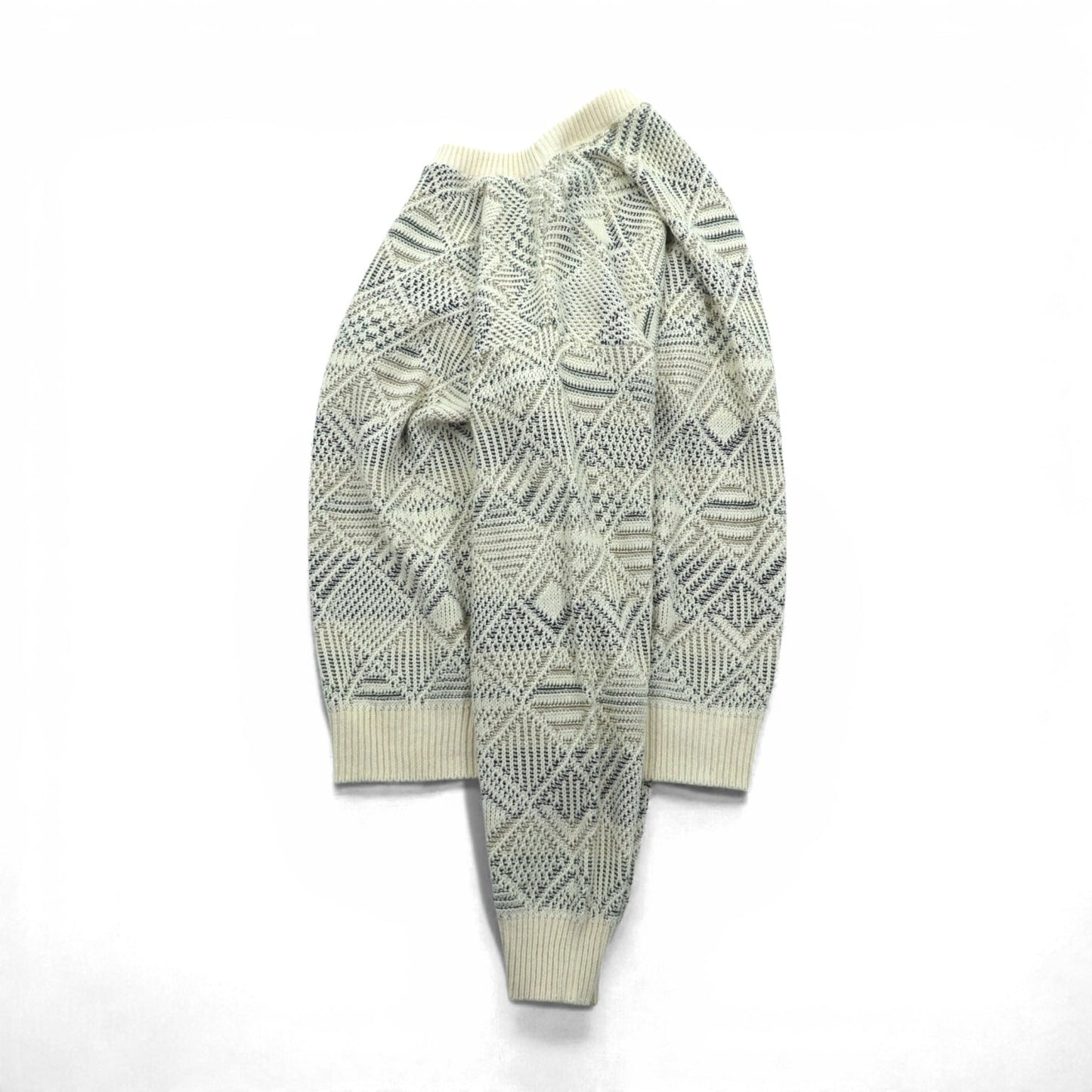 BILL BLASS 米国製 ジャガード ニット セーター L コットン 総柄 USA製