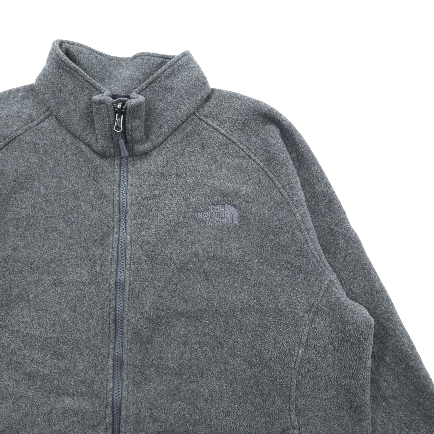 THE NORTH FACE フルジップ フリースジャケット XL グレー ドローコード スタンドカラー C704