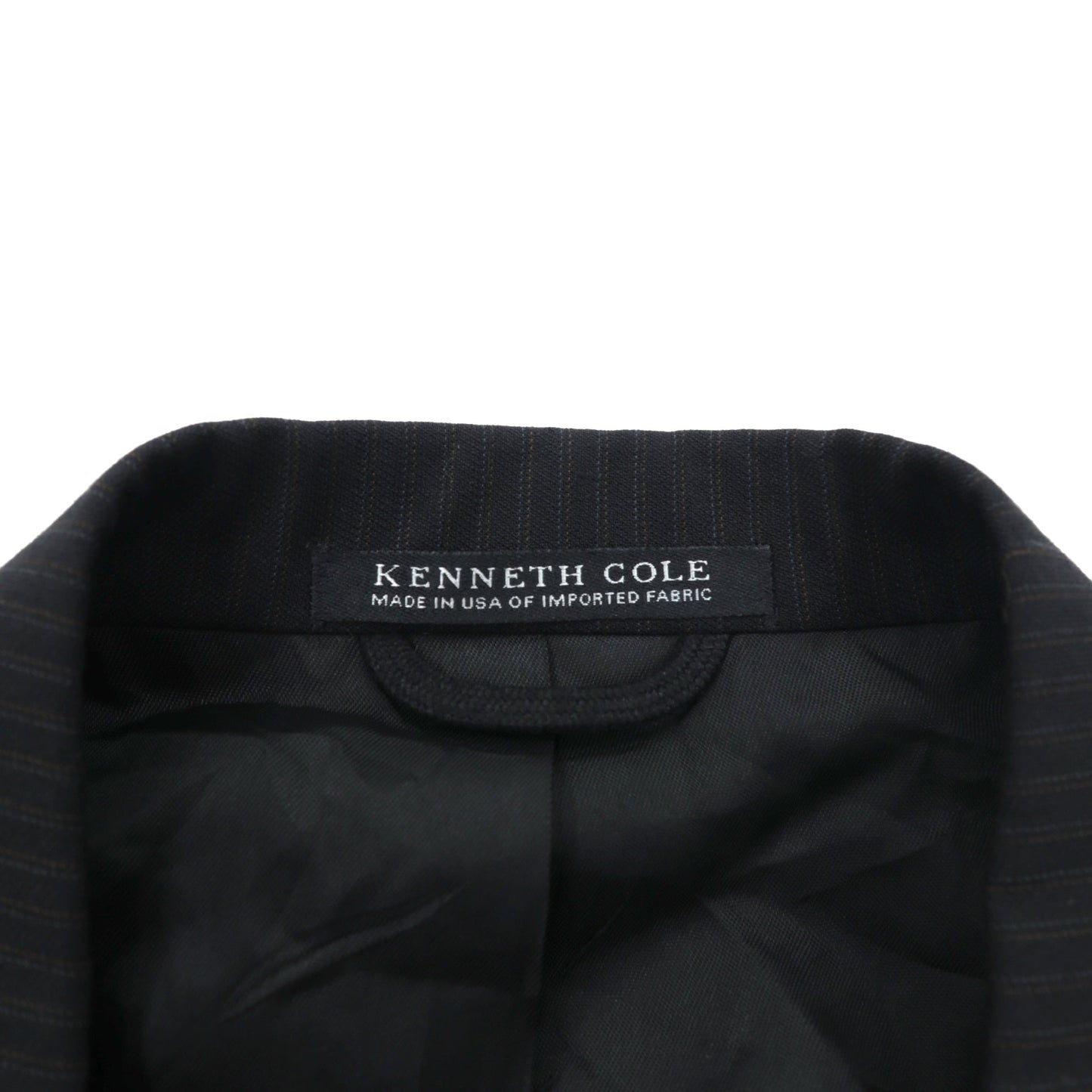US UNION MADE Blazer ピークドラベル ダブルブレスト ブレザー テーラードジャケット XL ブラック ストライプ KENNETH COLE 未使用品 USA製