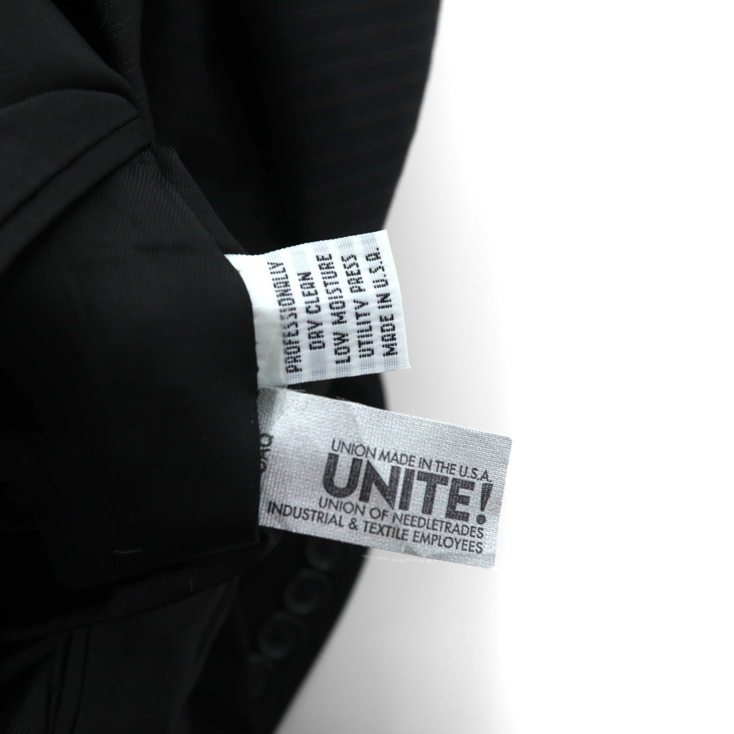 US UNION MADE Blazer ピークドラベル ダブルブレスト ブレザー テーラードジャケット XL ブラック ストライプ KENNETH COLE 未使用品 USA製
