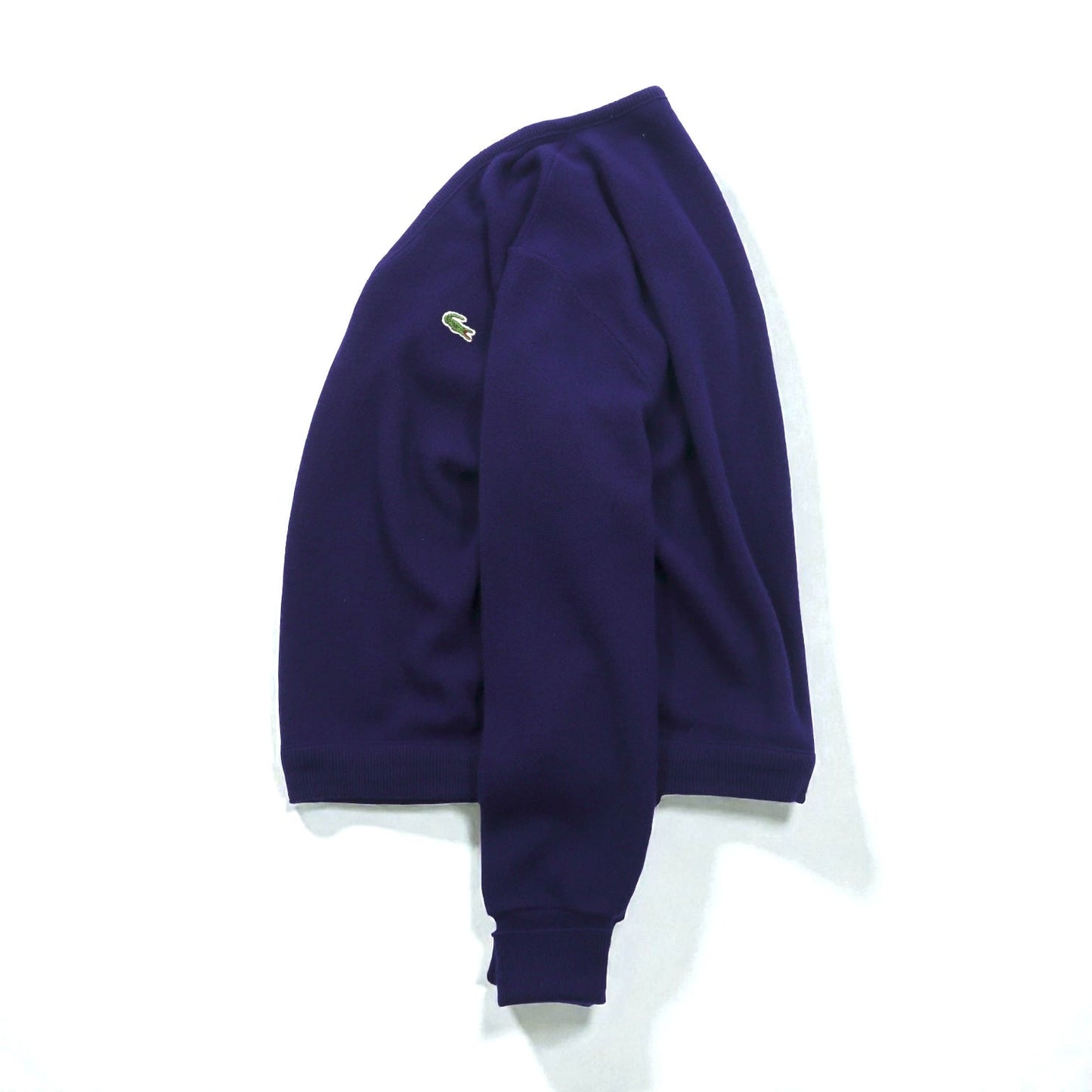 LACOSTE 70年代 ヴィンテージ Vネック ニット セーター S ネイビー アクリル