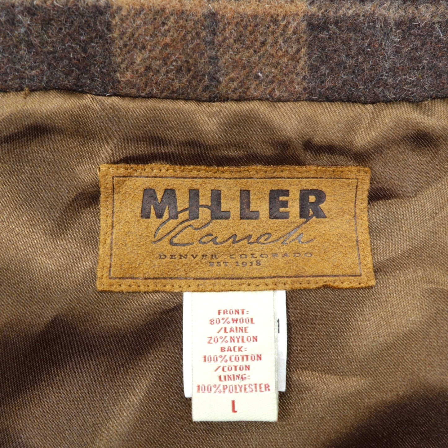 MILLER RANCH 90年代 ヴィンテージ ツイード ベスト L ブラウン チェック ウール