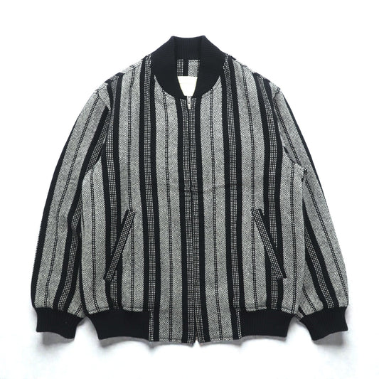 80s Japan Vintage Blouson ジップアップ ボンバージャケット M ウール ストライプ MEN'S WEAR WIN 80年代 日本製