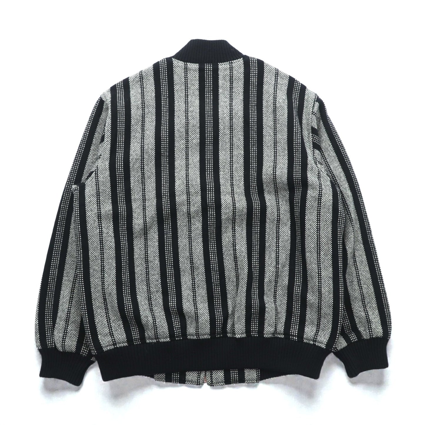 80s Japan Vintage Blouson ジップアップ ボンバージャケット M ウール ストライプ MEN'S WEAR WIN 80年代 日本製