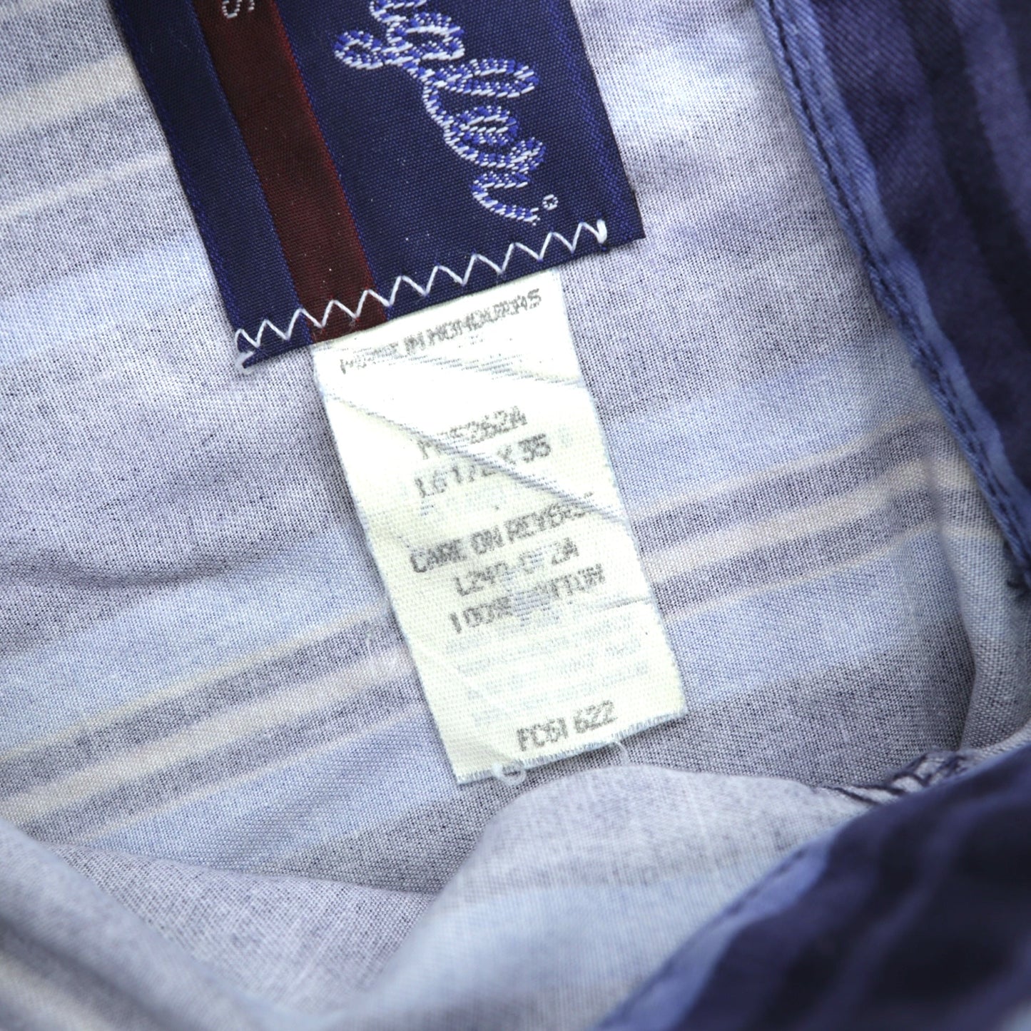 Wrangler 90年代 ボタンダウン シャツ XL ネイビー ストライプ 胸ポケット