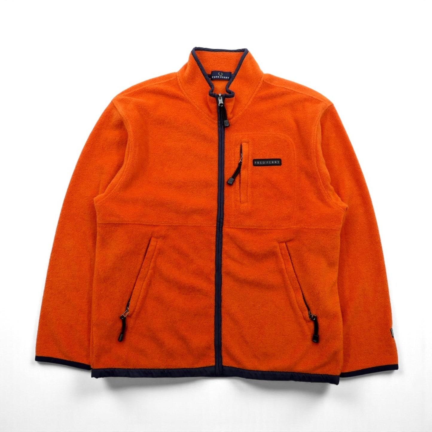 FRED PERRY 90年代 フルジップ フリースジャケット L オレンジ ポリエステル