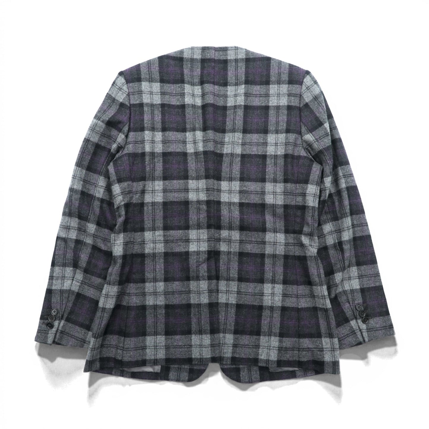 W-D MAN ノーカラー ブレザー ジャケット M チェック イタリア製 UNITED ARROWS 取扱い