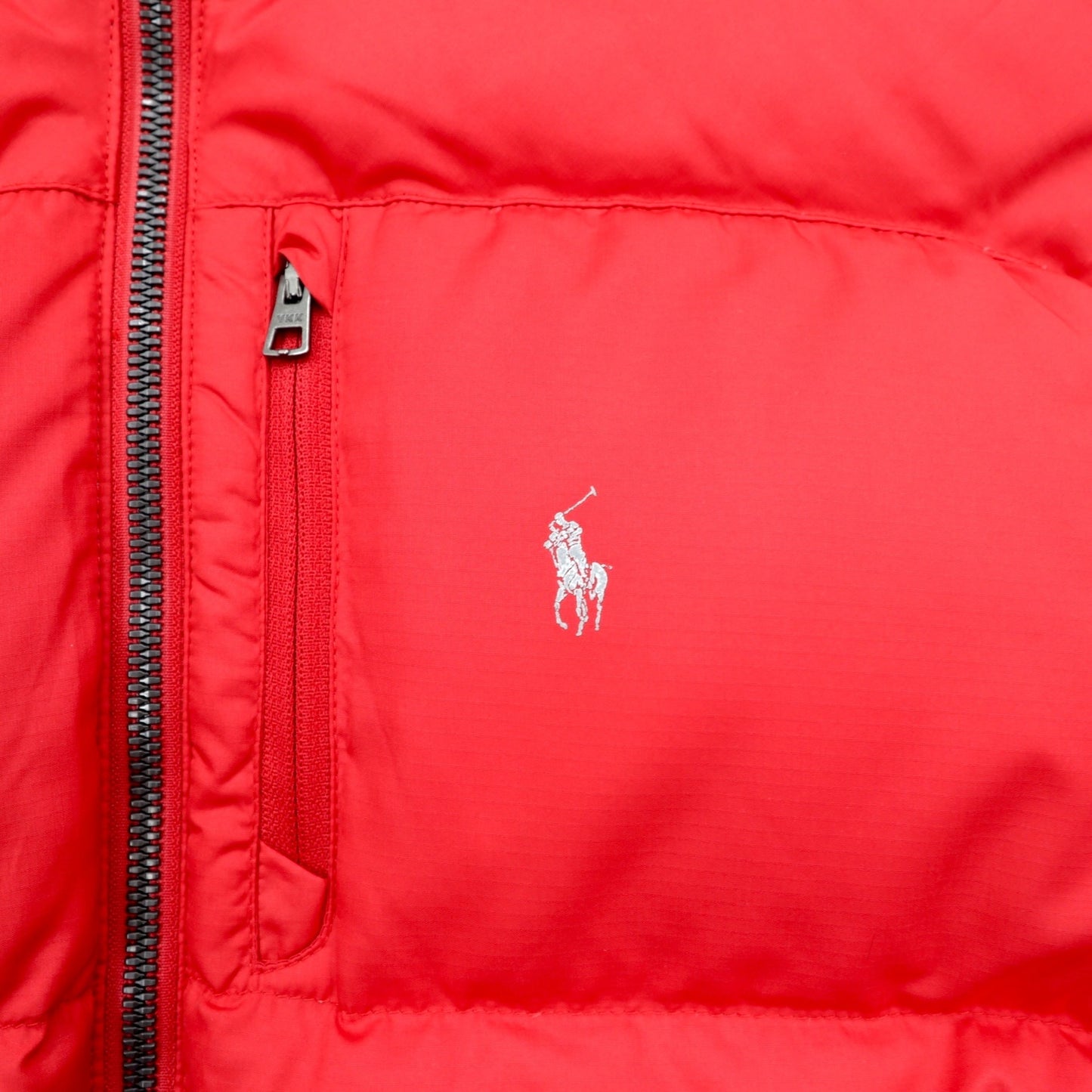 Polo Ralph Lauren PERFORMANCE ダウンジャケット M レッド ナイロン スモールポニー フード着脱式