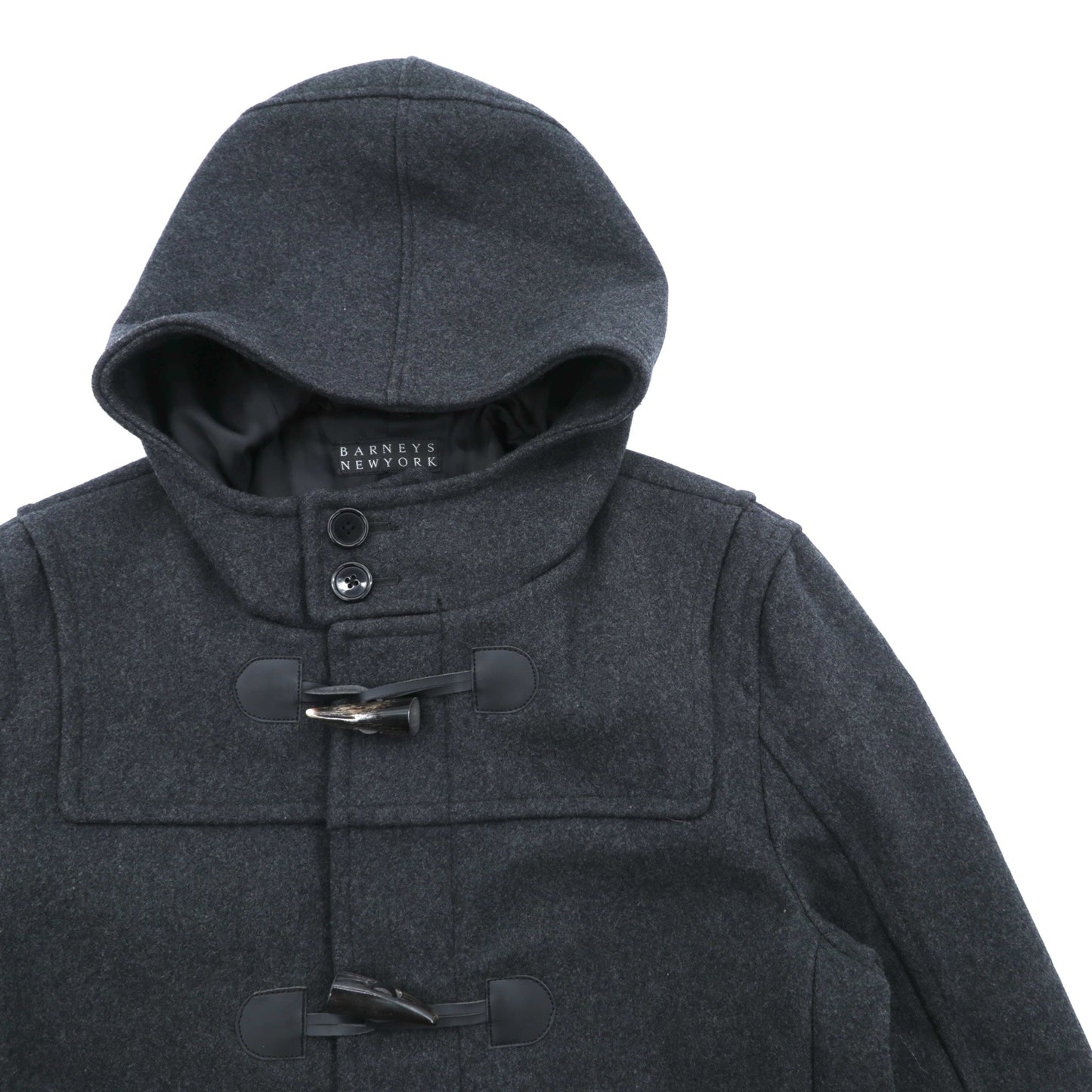 BARNEYS NEW YORK ダッフルコート XL グレー ウール トグルボタン フード付き