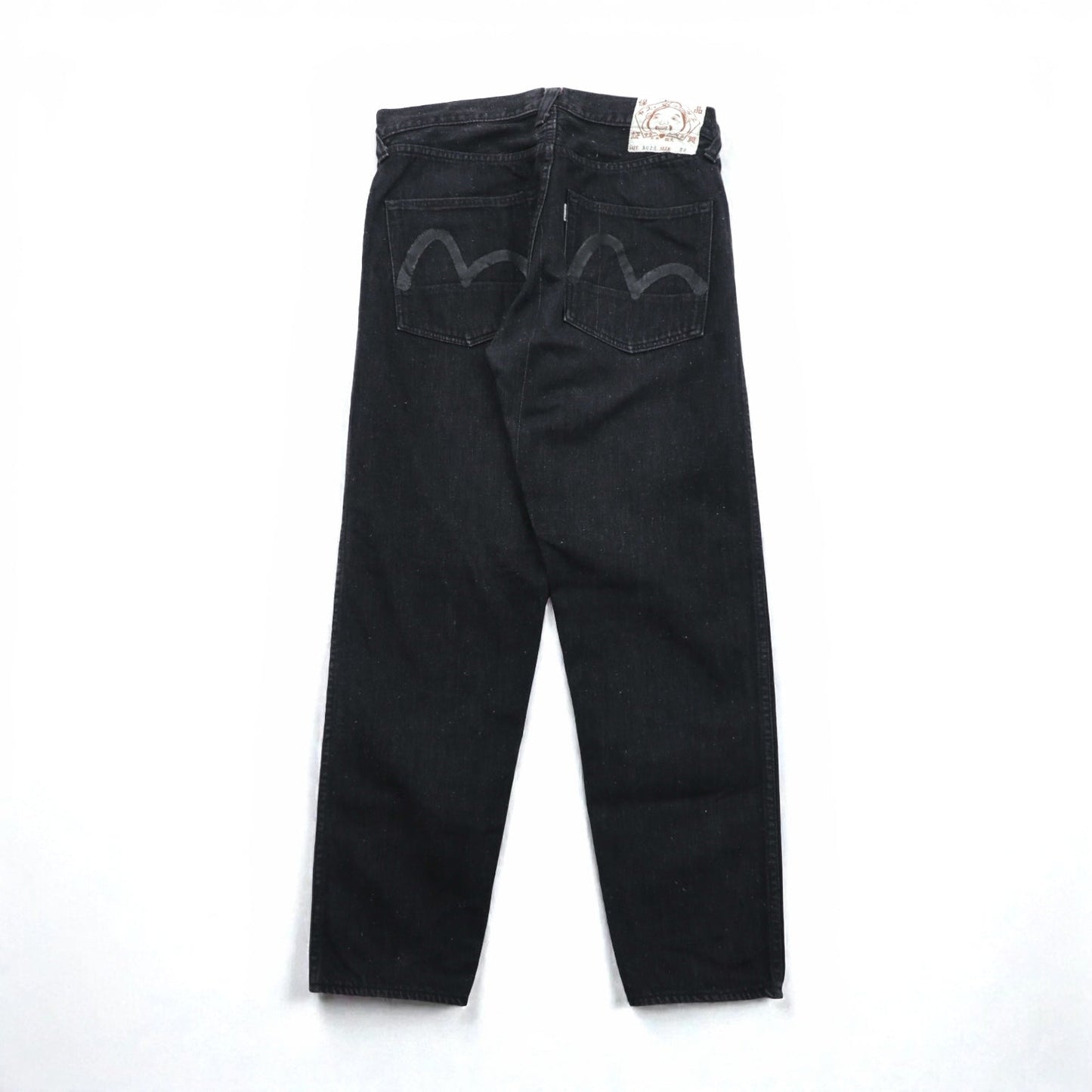 EVISU 日本製 ブラック デニムパンツ ジーンズ M テーパード 5020 カモメペイント