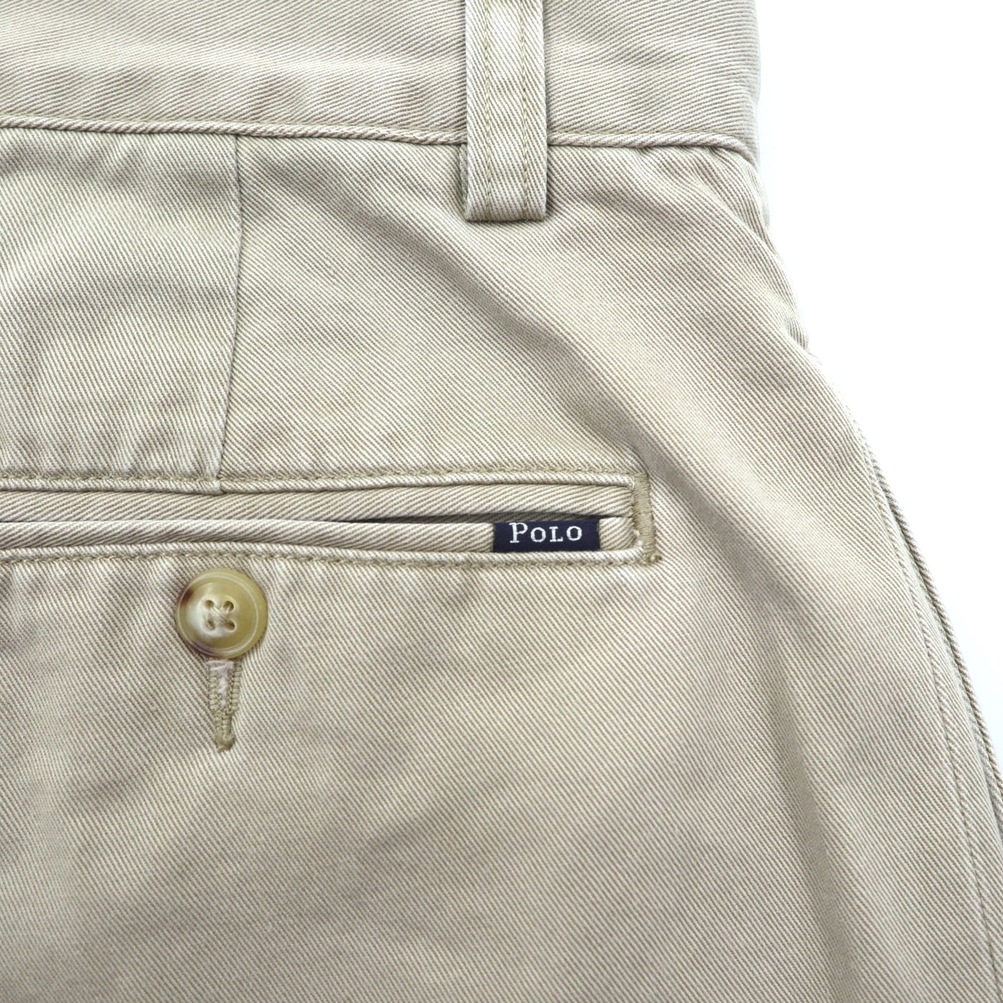 Polo Ralph Lauren ポロチノ 2タック ワイド テーパード チノパンツ スラックス L ベージュ プリーツ CLASSIC FIT PLEATED