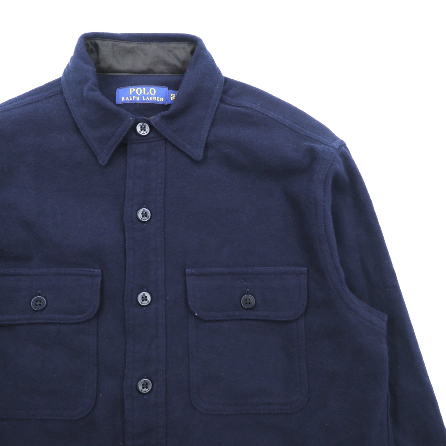 Polo Ralph Lauren ミリタリー CPO シャツ XS ネイビー コットン チンストラップ イカリボタン