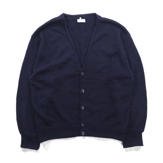 chabala 80s France Vintage Knitwear Vネック ニット カーディガン L ネイビー フランス製