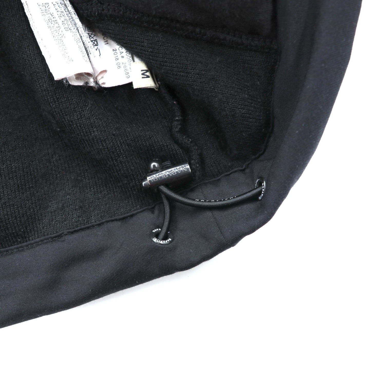 NAPAPIJRI ハーフジップ アノラックパーカー シェルパ フリースジャケット M ブラック ドローコード Teide Fleece Hoodie N0Y13M