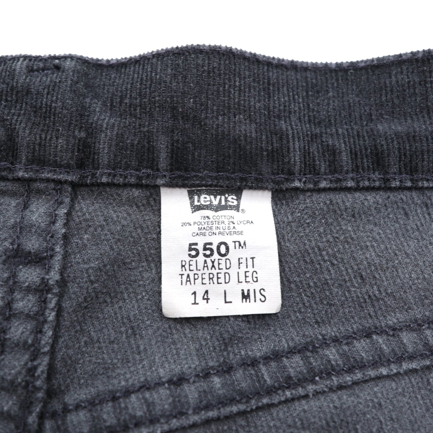 Levi's 90年代 USA製 550 リラックスフィット テーパード コーデュロイ チノパンツ L ブラック ストレッチ RELAXED FIT TAPERED LEG