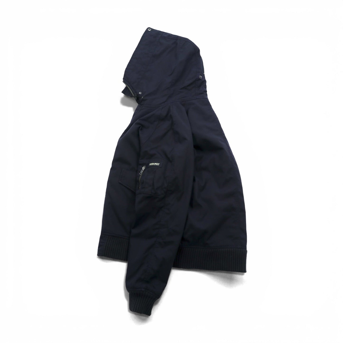 Woolrich N-2B フライトジャケット 中綿 ボンバージャケット L ネイビー 短丈 ナイロン ラビットパーカー フェイクファー