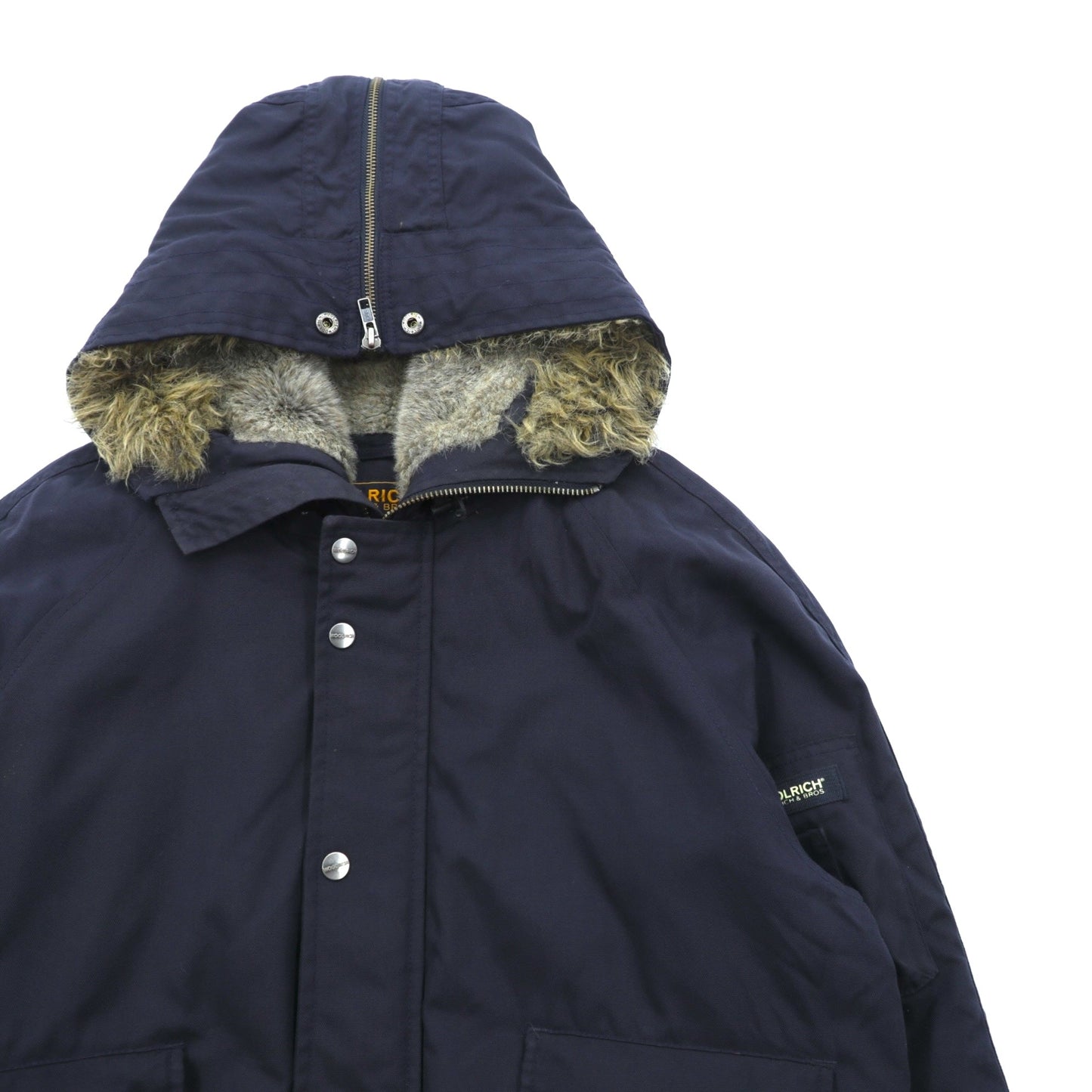 Woolrich N-2B フライトジャケット 中綿 ボンバージャケット L ネイビー 短丈 ナイロン ラビットパーカー フェイクファー