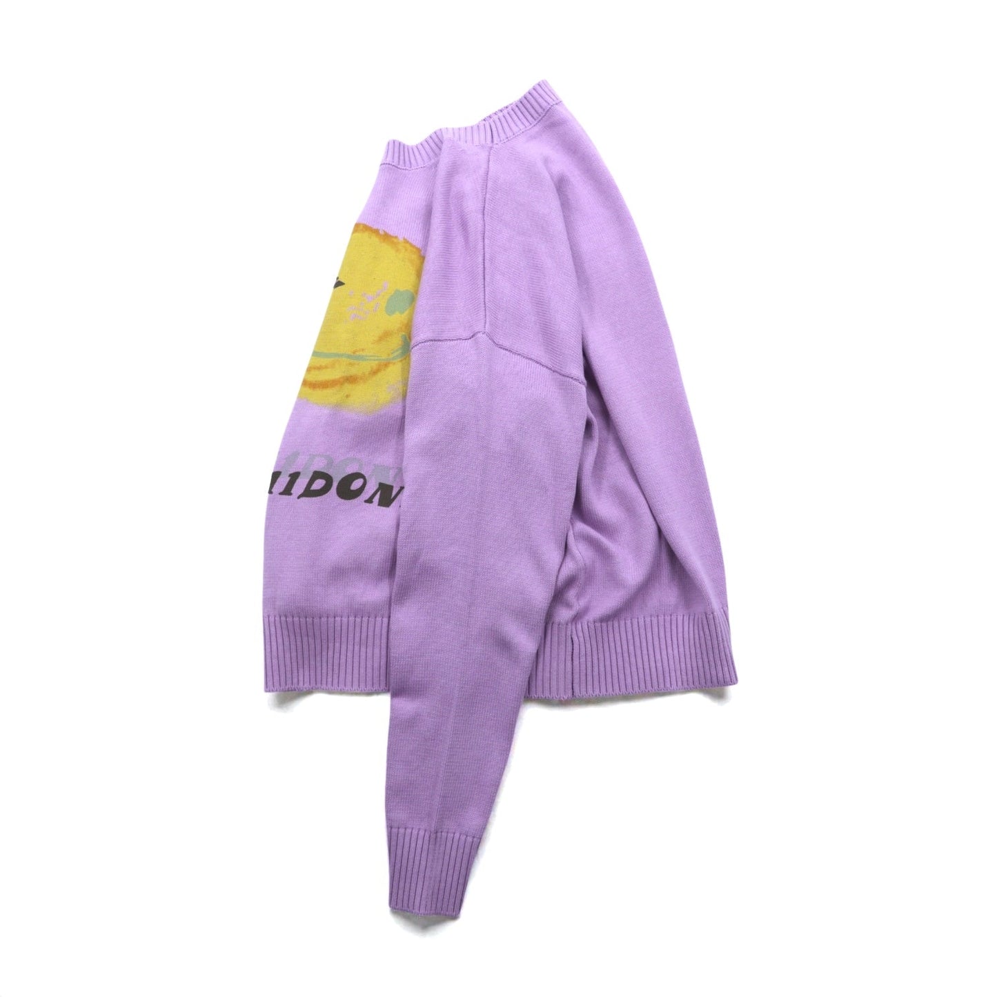 WE11DONE スマイリー PRINTED KNIT SWEATER コットンニット セーター L ラベンダー 未使用品