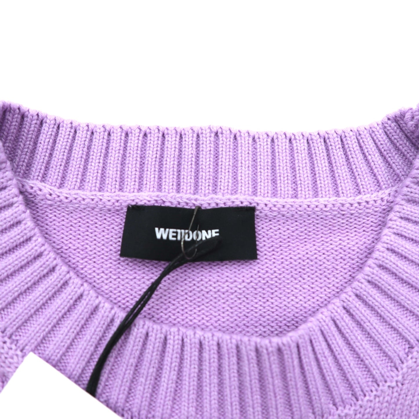 WE11DONE スマイリー PRINTED KNIT SWEATER コットンニット セーター L ラベンダー 未使用品