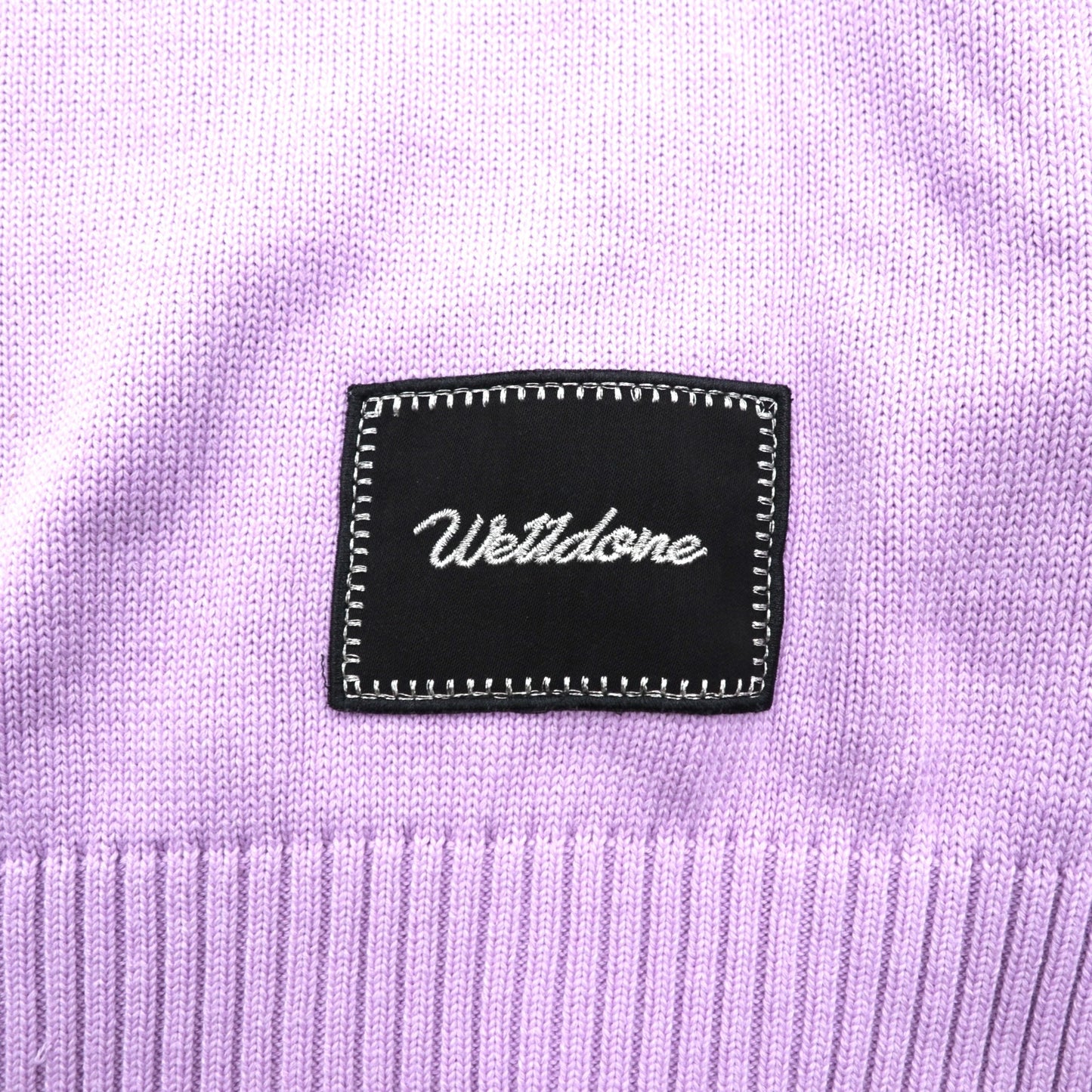 WE11DONE スマイリー PRINTED KNIT SWEATER コットンニット セーター L ラベンダー 未使用品