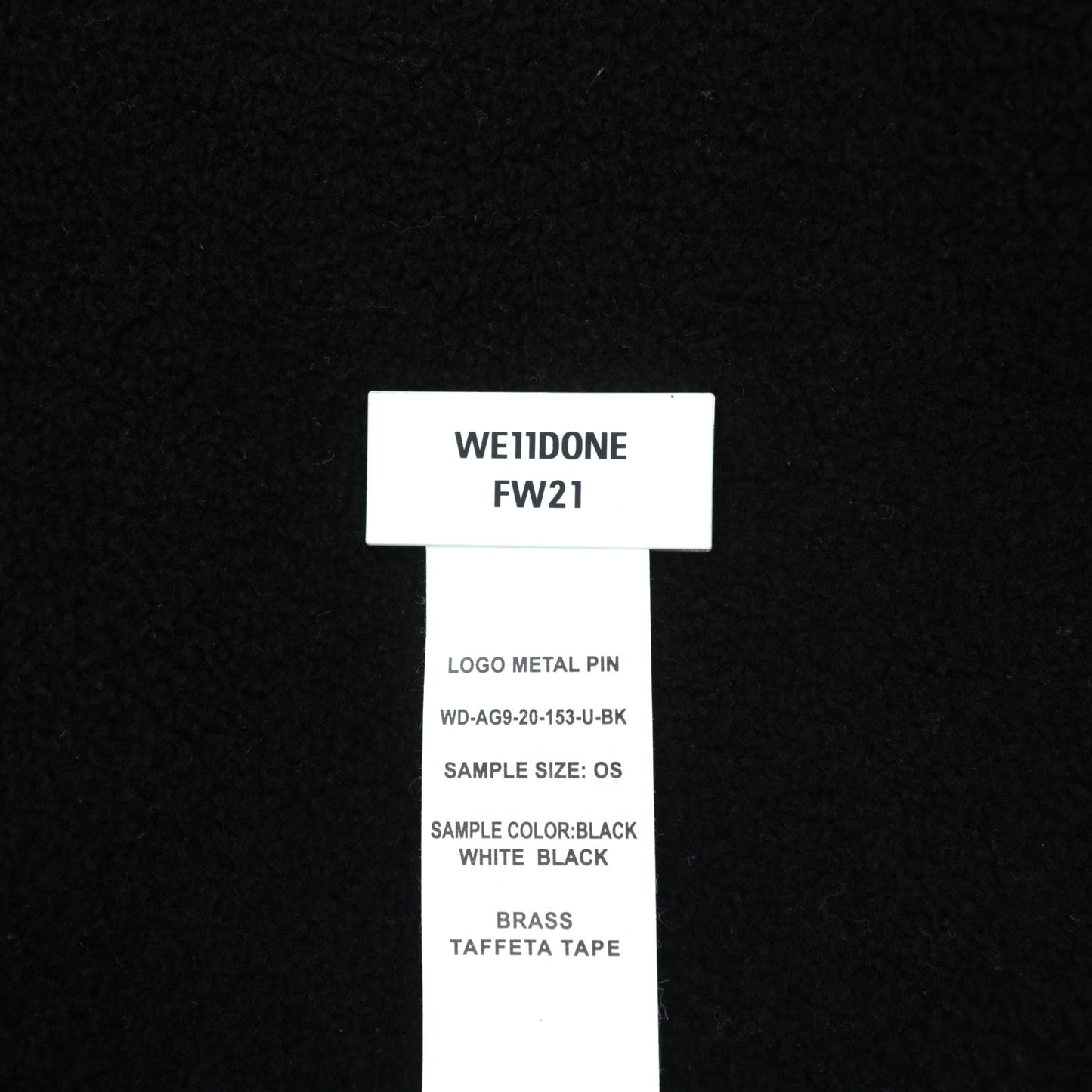 WE11DONE スタンドカラー フリースジャケット S ブラック 中綿 ハイネック WD-AG9-20-153-U-BK 未使用品