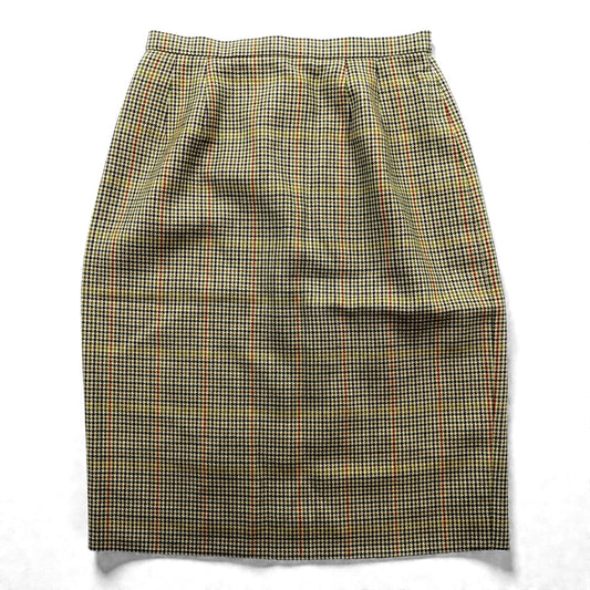 BURBERRY 90年代 日本製 ガンクラブチェック スカート M ベージュ スコットランドウール