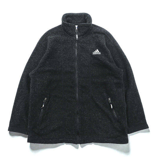 adidas 90年代 デサント社製 フリースジャケット M ブラック スタンドカラー ADVENTURE 日本製