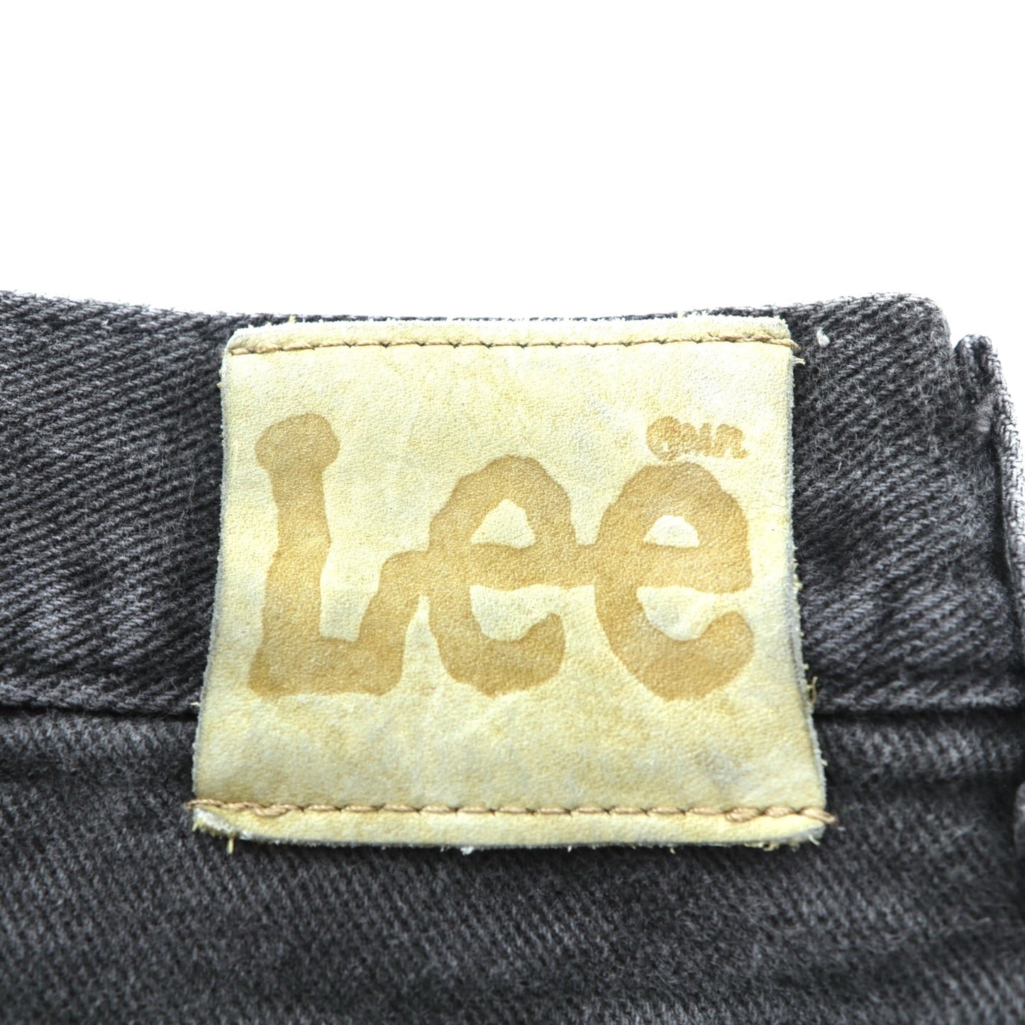 Lee 90年代 USA製 バギー ジーンズ テーパード ブラック デニムパンツ L ブラック ジッパーフライ レザーパッチ リラックスフィット 2055508