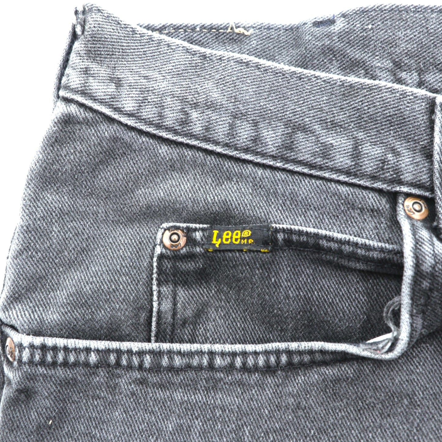 Lee 90年代 USA製 バギー ジーンズ テーパード ブラック デニムパンツ L ブラック ジッパーフライ レザーパッチ リラックスフィット 2055508