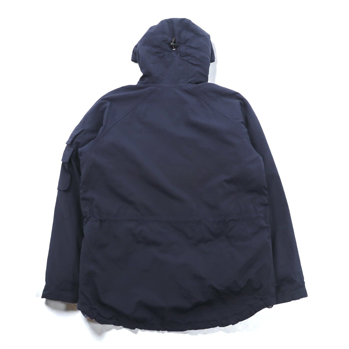 Woolrich ハーフジップ アノラックパーカー ナイロンジャケット L ネイビー ドローコード カンガルーポケット 中綿 サイドジップ スリット