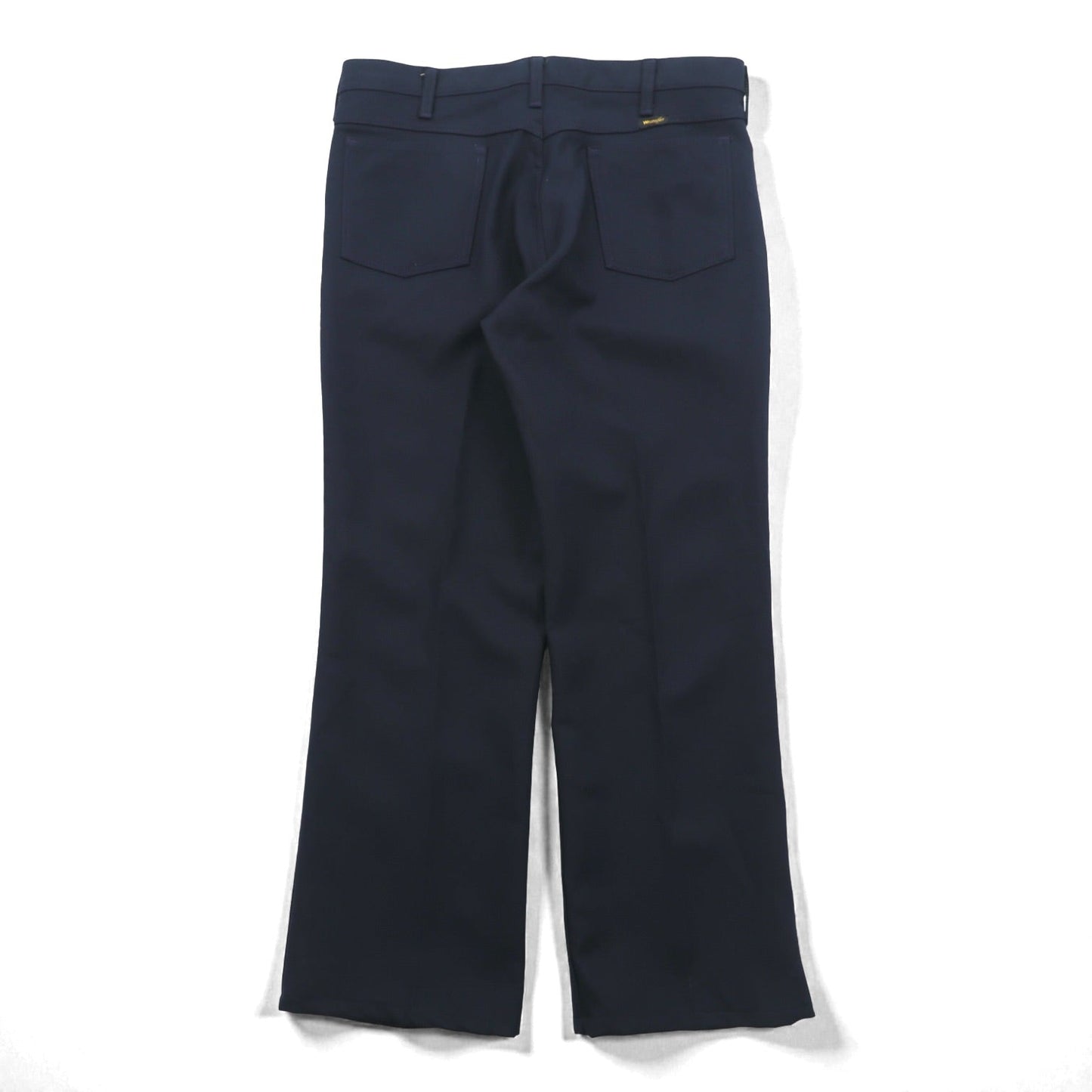 Wrangler 90年代 USA製 ランチャー ドレス ジーンズ センタープレス スラックス パンツ L ネイビー フレア ブーツカット