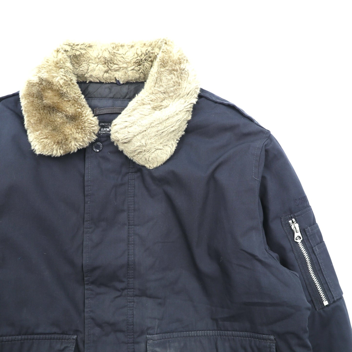 Schott CWU-45P フライトジャケット ARMY TYPE-U 中綿 2XL ネイビー 襟ボア着脱式 CWU-R-213-31