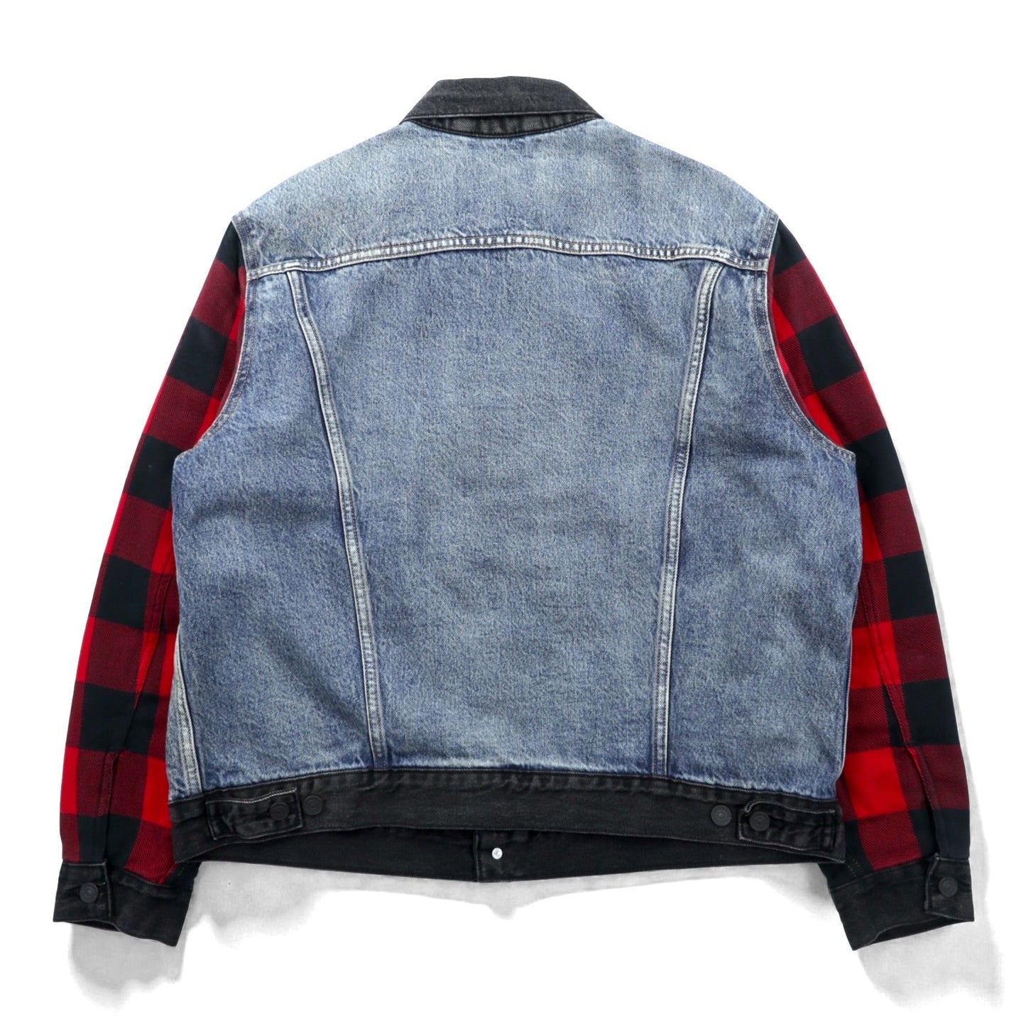 Levi's PREMIUM 2ndタイプ ハイブリッド トラッカージャケット ビッグE デニムジャケット M プリーツ 再構築 バッファローチェック フランネル TYPE II HYBRID 77382-0000