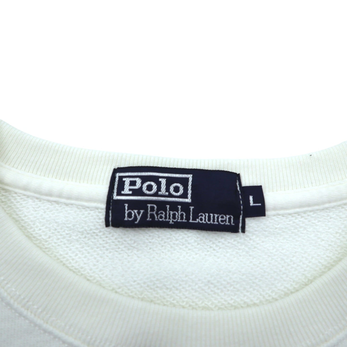 Polo Ralph Lauren 90年代 前V リバースウィーブ スウェット トレーナー L ホワイト スモールポニー刺繍