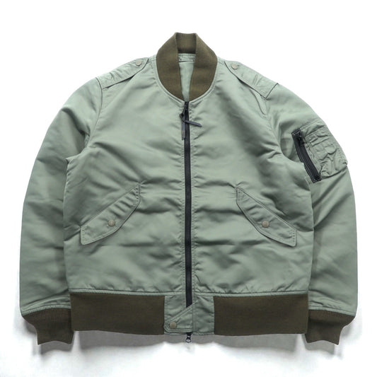 A BATHING APE L-2B フライトジャケット M カーキ ダブルジップ ナイロン エポレット ユーティリティポケット