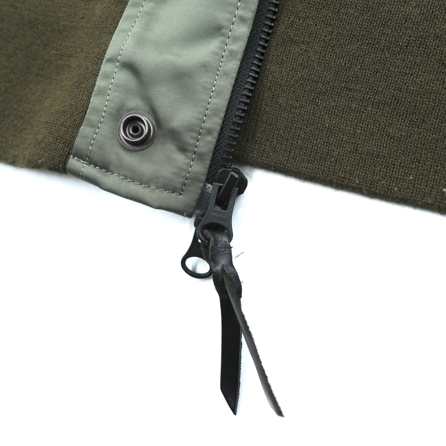 A BATHING APE L-2B フライトジャケット M カーキ ダブルジップ ナイロン エポレット ユーティリティポケット