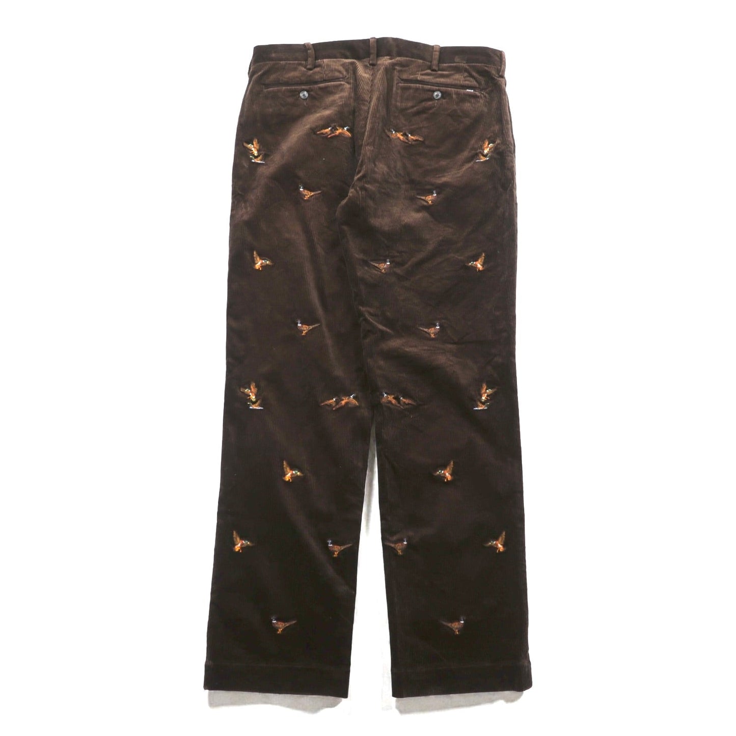 Polo Ralph Lauren コーデュロイ チノパンツ CLASSIC FIT スラックス L ブラウン 刺繍 アニマル 総柄 ハンティング